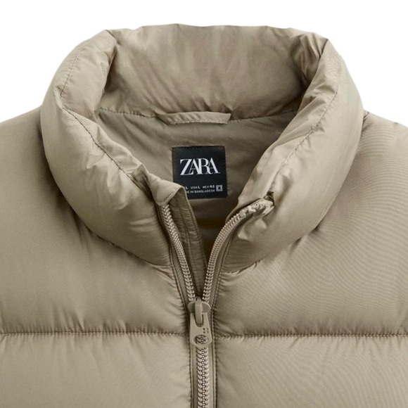 ZARA • Khaki Puffer Vest Jacket - Picture 7 of 9